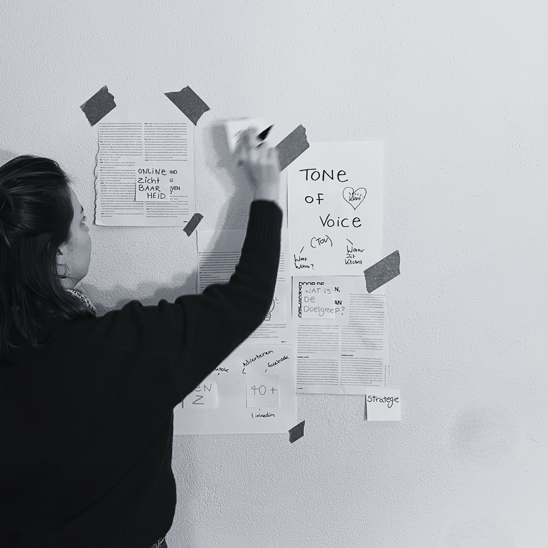 Online vindbaar worden moodboard zwart wit